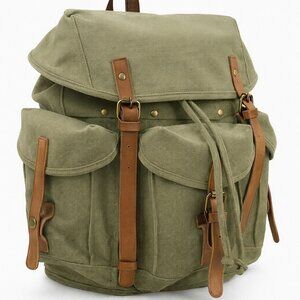 100% Cotton Canvas Backpack C02.GRN